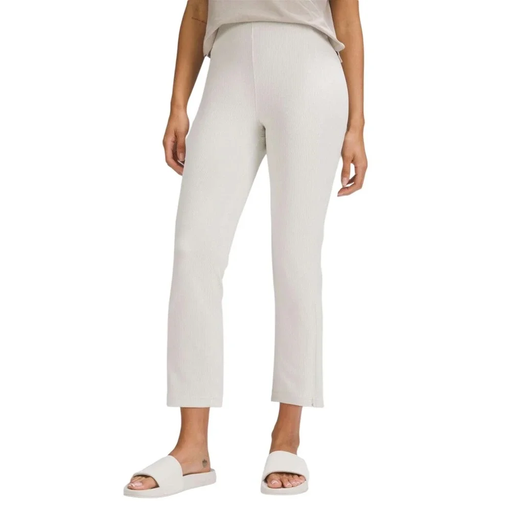 Lululemon Ribbed Softstreme Zip-Leg High-Rise Cropped Pants 25